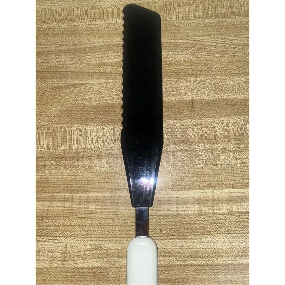 Vintage MCM Black Blade White Handle Serving Knife - Bonny USA